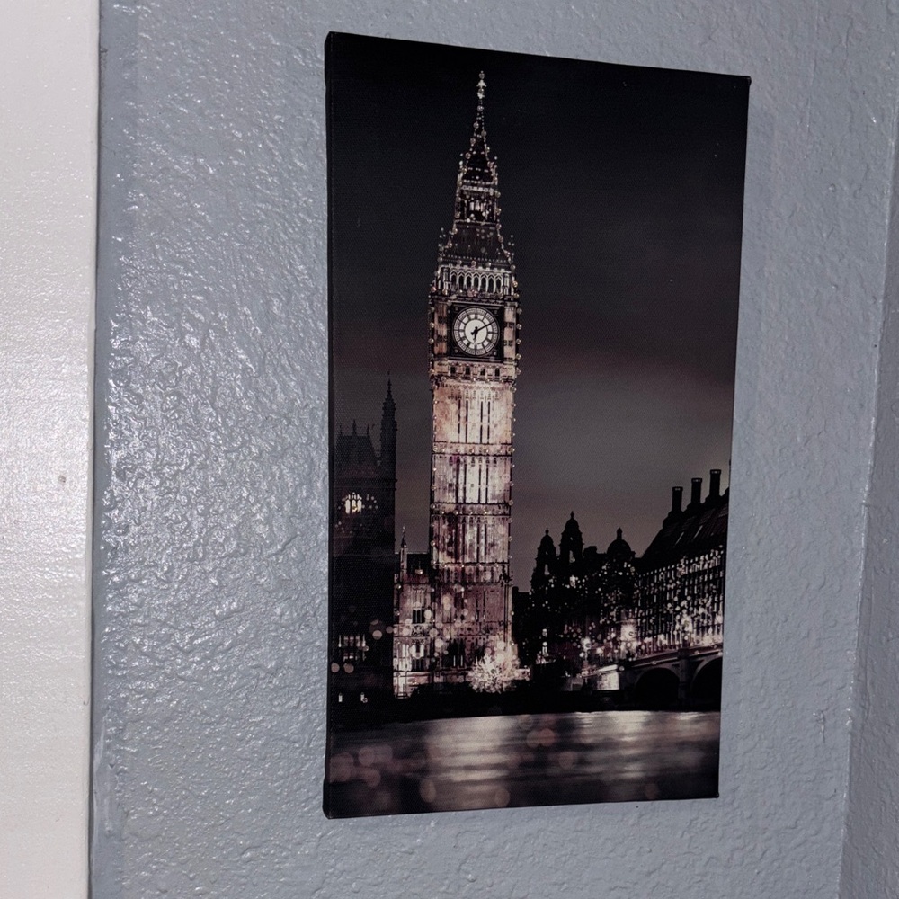 2 Big Ben London Canvas Wall Art - Black & Ivory